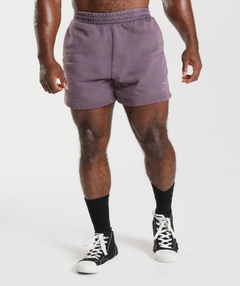 Men's Gymshark Power Washed 5" Shorts Purple | CA 175DN0